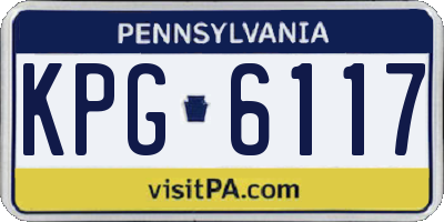 PA license plate KPG6117
