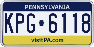 PA license plate KPG6118
