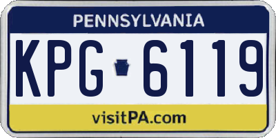 PA license plate KPG6119