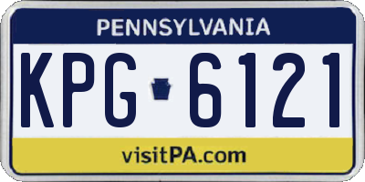 PA license plate KPG6121