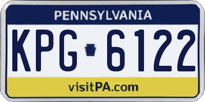 PA license plate KPG6122