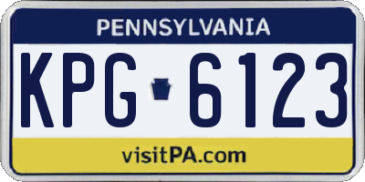 PA license plate KPG6123