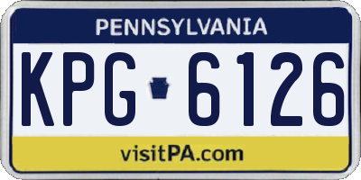 PA license plate KPG6126