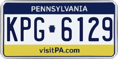 PA license plate KPG6129