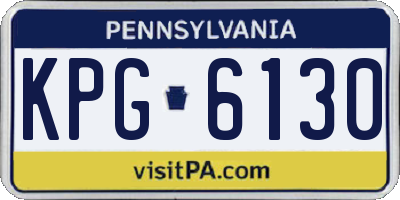PA license plate KPG6130