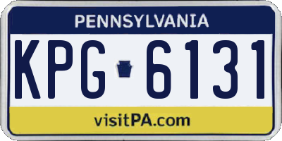 PA license plate KPG6131