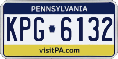 PA license plate KPG6132