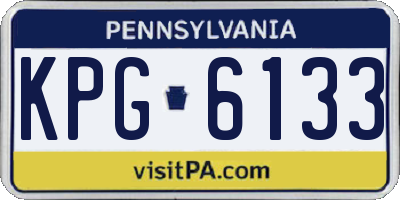 PA license plate KPG6133