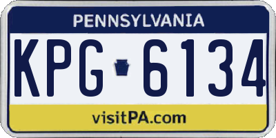 PA license plate KPG6134