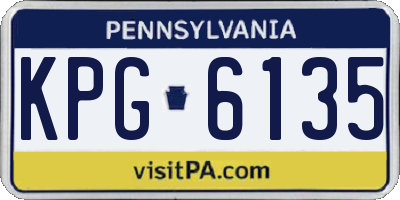 PA license plate KPG6135
