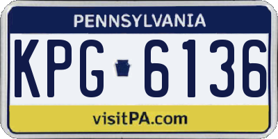 PA license plate KPG6136
