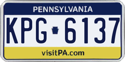 PA license plate KPG6137