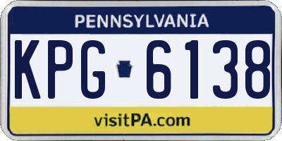 PA license plate KPG6138