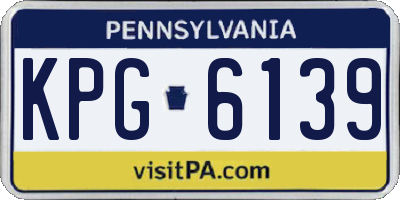 PA license plate KPG6139