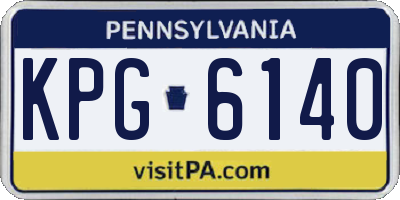 PA license plate KPG6140