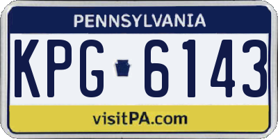 PA license plate KPG6143