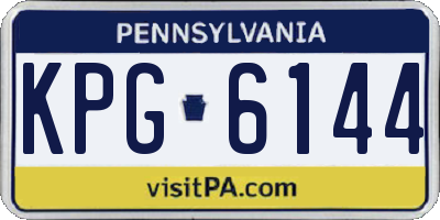 PA license plate KPG6144
