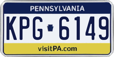 PA license plate KPG6149