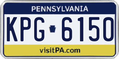 PA license plate KPG6150