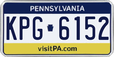 PA license plate KPG6152