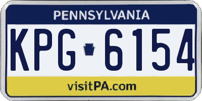 PA license plate KPG6154