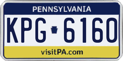 PA license plate KPG6160