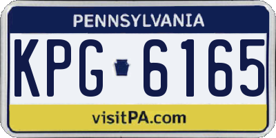 PA license plate KPG6165