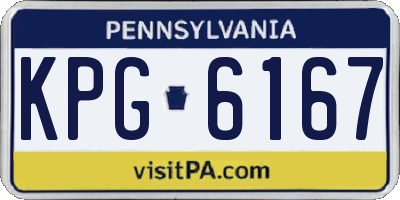 PA license plate KPG6167