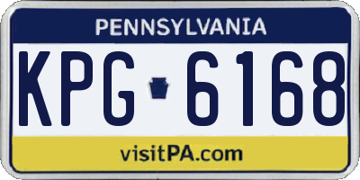PA license plate KPG6168