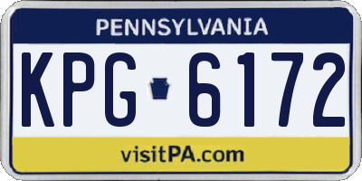 PA license plate KPG6172