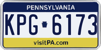 PA license plate KPG6173