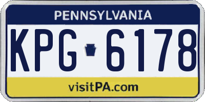 PA license plate KPG6178
