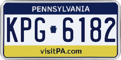 PA license plate KPG6182