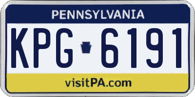 PA license plate KPG6191