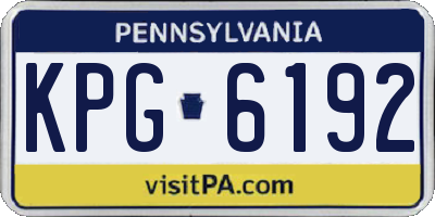 PA license plate KPG6192