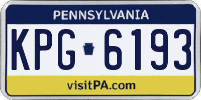 PA license plate KPG6193