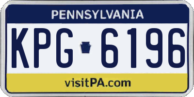 PA license plate KPG6196
