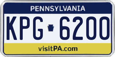 PA license plate KPG6200