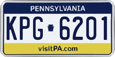 PA license plate KPG6201