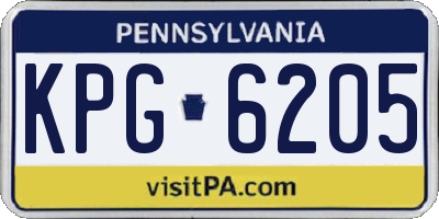 PA license plate KPG6205