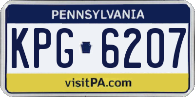PA license plate KPG6207