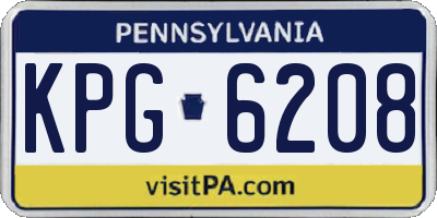 PA license plate KPG6208