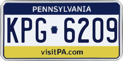 PA license plate KPG6209