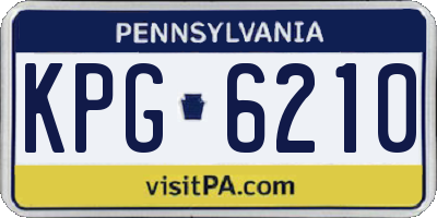 PA license plate KPG6210