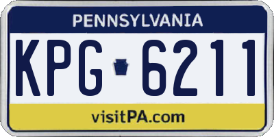 PA license plate KPG6211