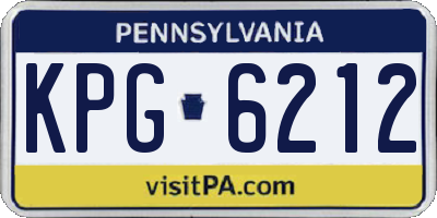 PA license plate KPG6212