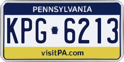 PA license plate KPG6213