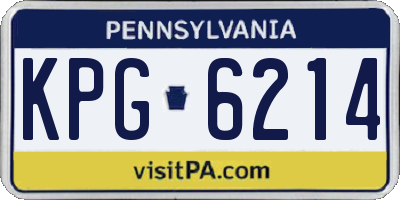PA license plate KPG6214