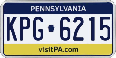 PA license plate KPG6215