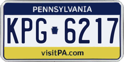 PA license plate KPG6217